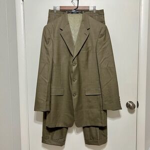 Austin Reed Mens Wool Suit 42L 34x30 2pc Jacket Pants‎ Khaki Glen Check